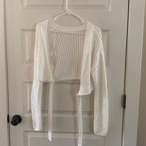 aeropostale open back tie crop sweater